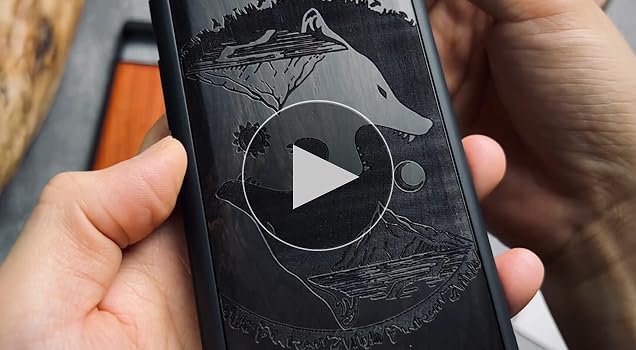 Google Pixel 7Pro 天然木ウッドカバー彫刻 オオカミ